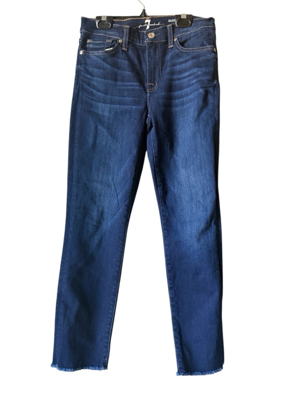 7 Seven For All Mankind Roxanne Ankle Dark Mid High-Rise Skinny Jeans - 27